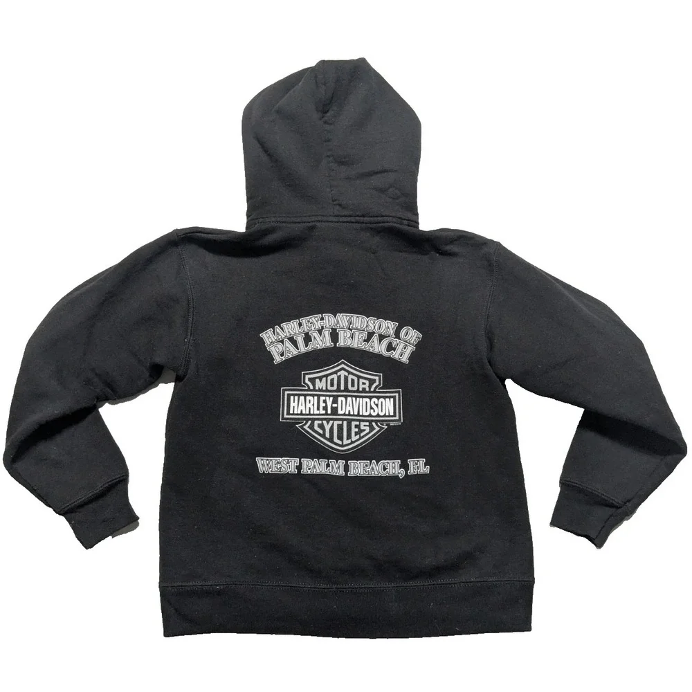 HARLEY-DAVIDSON of Palm Beach Florida Black Zip Hoodie - Youth XS‎